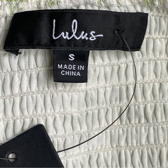 Lulus Green Floral Smocked Mini Dress | Long Sleeve Tiered | Size Small | NWT - Picture 9 of 10